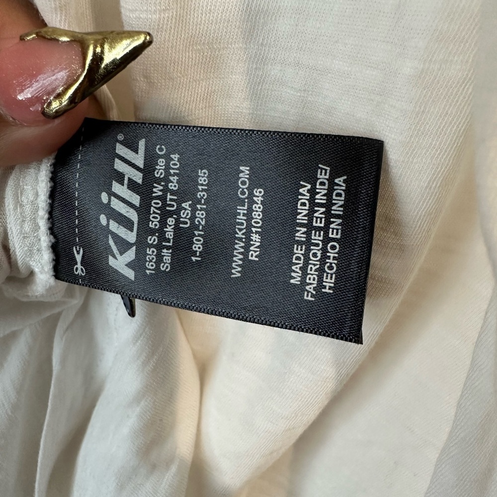 Kuhl White Sleeveless Tank Top with Embroidered Trim - Picture 5 of 5